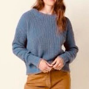 Toad&Co Women's Bianca II Sweater organic Cotton Denim Blue -Sz M